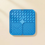 Blue silicone lick mat for dogs